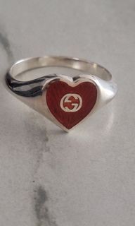 Authentic Gucci Enamel Sterling Silver Ring