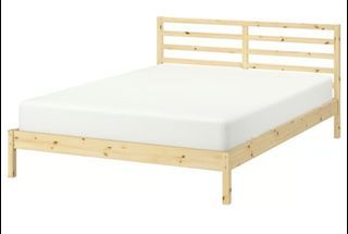 IKEA Pine Wood Bed Frame with Headboard no mattress