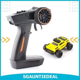 1:76 Turbo Racing Scale Monster Truck RTR Remote Control Mini Model Car Full Proportional RTR Kit Toys (Monster Truck Yellow)
