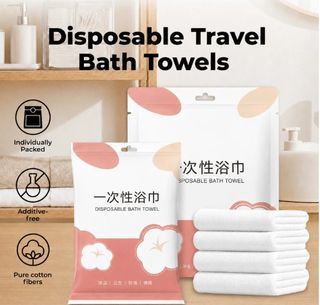 Disposable Towel 2 in 1 Bath(140x70cm) + Face(30x60cm) Set | Extra Thick (Individually Packaged 140×70 cm)