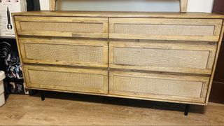 HipVan Wooden Dresser with Cane Drawer Fronts