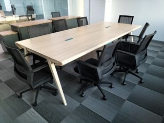 JY 011 Executive Workstation w bevel edge design, Workstations w fixed cabinet, Office Table, System Furniture w password lock, Cubicle Partition Divider Set Pedestal photo