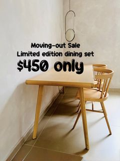 Moving-out sale : Limited edition & rare piece : IKEA x Off-white collab Dining Table & 2 Chair set (Virgil Abloh collectibles)