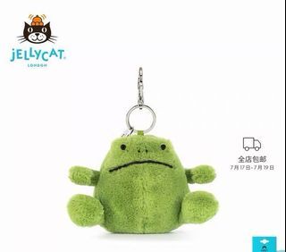 Jellycat Ricky Rain Frog Bag Charm Keychain Green Frog Plush Keyring Soft Toy With Tag