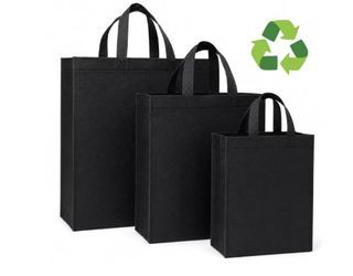 Plain Black Non Woven Tote Bag with Handle | Grocery Shopping, School, Office & Event Bag