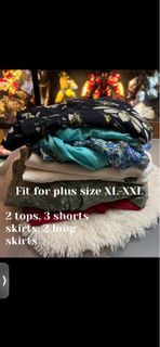 Plus Size XL-XXL Clothing Bundle: Tops, Shorts, Skirts