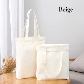 Tote Bag, Black White Beige Foldable Large Big Plain Bags Shoulder Eco Women MenS hopping Bags
