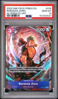 2025 One Piece Roronoa Zoro PRB02 OP09-076 Alternate Art PSA 10