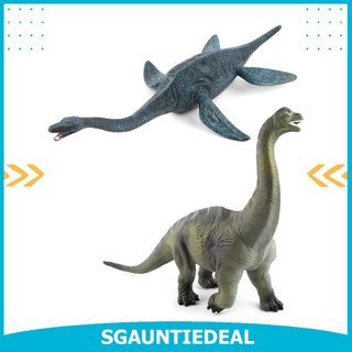 EOIVSH 2 Pack Large Dinosaur Figure Toys Brachiosaurus & Plesiosaur, Jumbo Realistic Dinosaur Playset Party Favors Collection Gift for Kids Children
