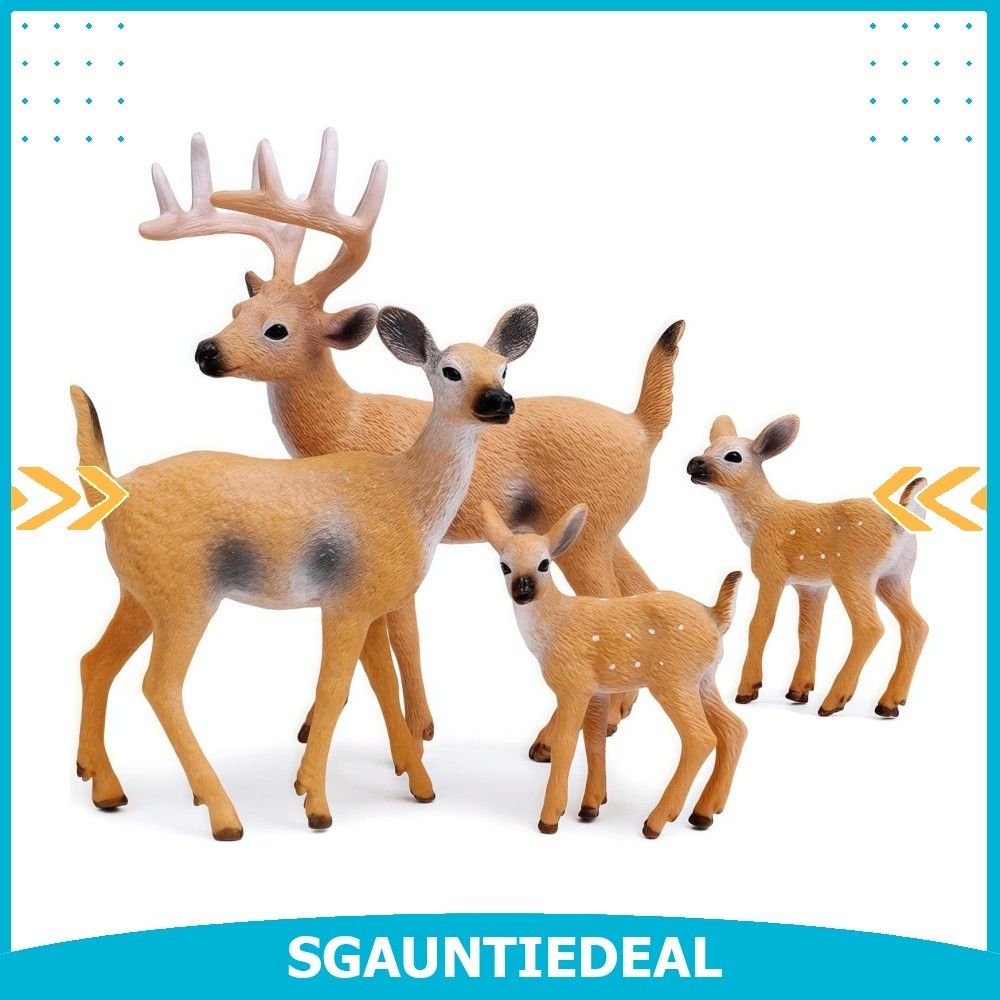 Gemini& Genius Realistic Animal Figurines with Cub, Safari Animals Family Playset Figures, Educational Wildlife World Models, Cake Toppers Christmas Birthday Gift for Kids (Deers Family Set) (Category: Toy Figures) located in Singapore. Submitted by sg.auntiedeal (Listing ID 1459763465, Image 1). Description: 【Realistic Emulational Details】This safari animal figures set was made by hand painted with high realistically detailed appearance, cute fa