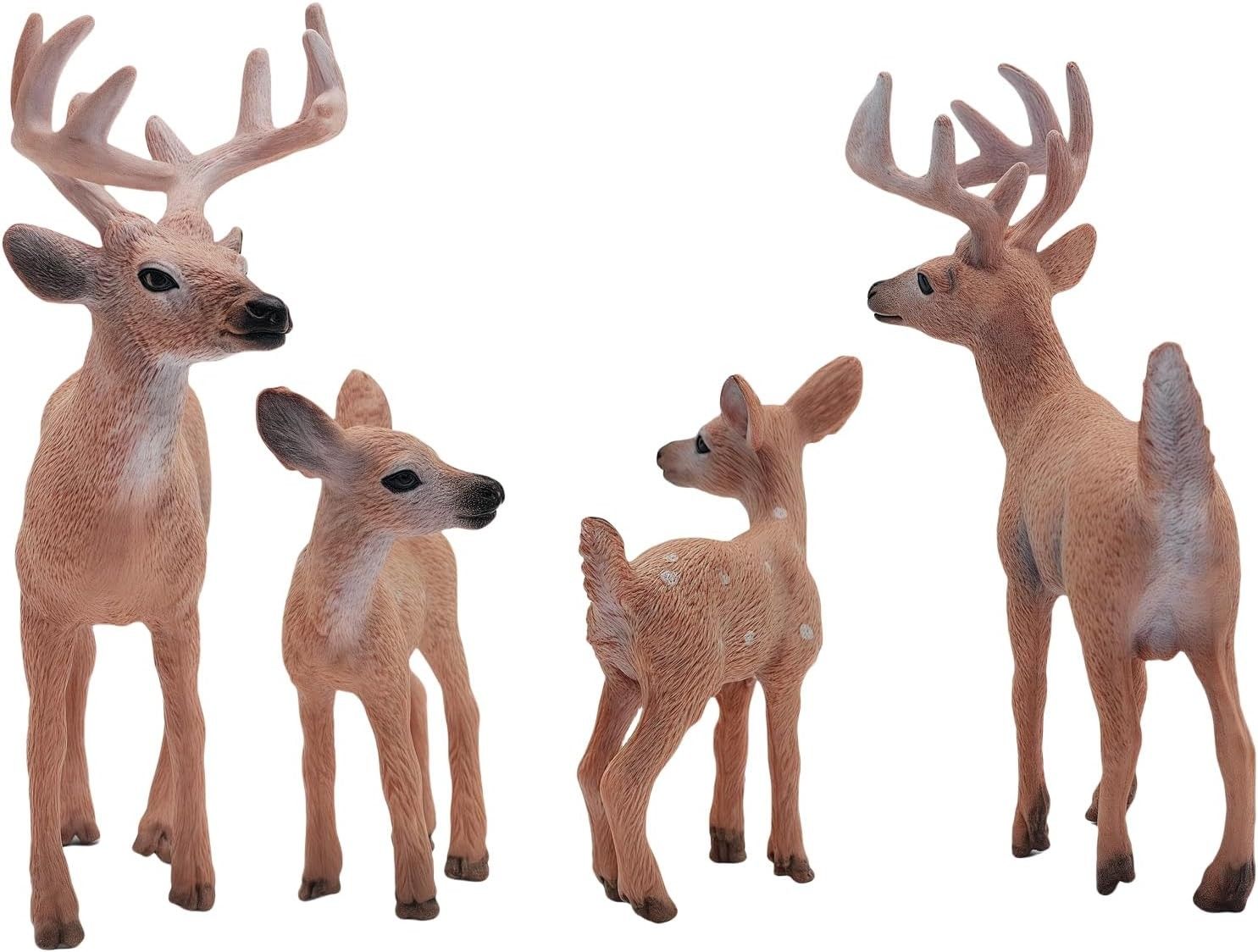 Gemini& Genius Realistic Animal Figurines with Cub, Safari Animals Family Playset Figures, Educational Wildlife World Models, Cake Toppers Christmas Birthday Gift for Kids (Deers Family Set) (Category: Toy Figures) located in Singapore. Submitted by sg.auntiedeal (Listing ID 1459763465, Image 7). Description: 【Realistic Emulational Details】This safari animal figures set was made by hand painted with high realistically detailed appearance, cute fa