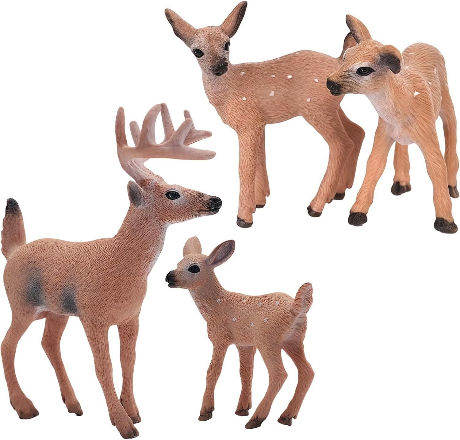 Gemini& Genius Realistic Animal Figurines with Cub, Safari Animals Family Playset Figures, Educational Wildlife World Models, Cake Toppers Christmas Birthday Gift for Kids (Deers Family Set) (Category: Toy Figures) located in Singapore. Submitted by sg.auntiedeal (Listing ID 1459763465, Image 6). Description: 【Realistic Emulational Details】This safari animal figures set was made by hand painted with high realistically detailed appearance, cute fa