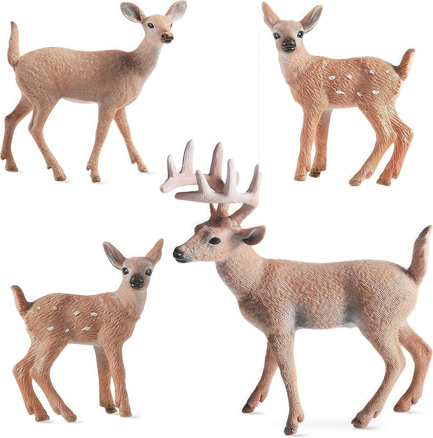 Gemini& Genius Realistic Animal Figurines with Cub, Safari Animals Family Playset Figures, Educational Wildlife World Models, Cake Toppers Christmas Birthday Gift for Kids (Deers Family Set) (Category: Toy Figures) located in Singapore. Submitted by sg.auntiedeal (Listing ID 1459763465, Image 8). Description: 【Realistic Emulational Details】This safari animal figures set was made by hand painted with high realistically detailed appearance, cute fa
