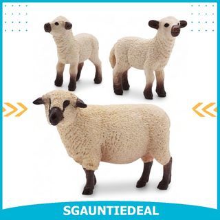 Gemini&Genius Sheep & Lamb Toys for Kids, Farm Animal Toys, Merino Figures
