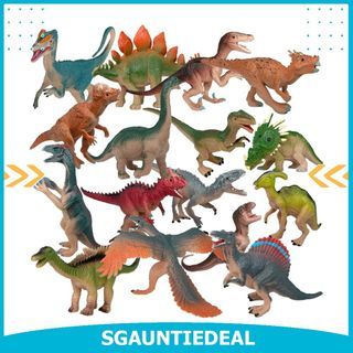 Mini Dinosaurs Toys 16 PCS Dino Figures Dinosaur Party Favors Supplies Bulk Birthday Cup Cake Topper Goodie Bag Classroom Prize Treasure Box Toy Pinata Filler Stocking Stuffers Gift for Kids