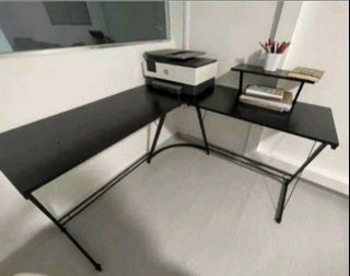 PROMO left 2 - black L shaped Computer Table