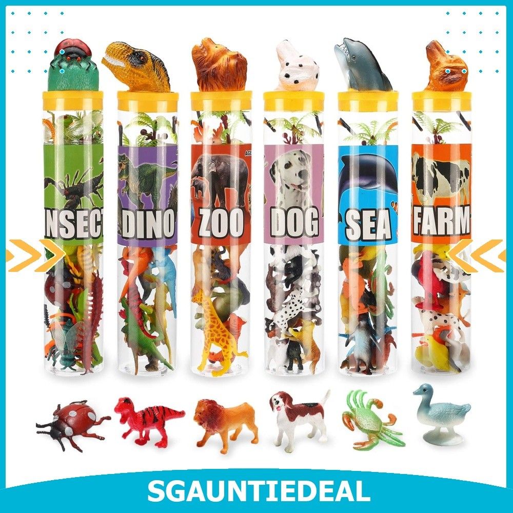 Yeonha Toys 82 Piece Animal Toy, Assorted Mini Dinosaur, Insect, Ocean, Farm, Zoo, Dog Figure, Realistic Vinyl Plastic Zoo Play Set, Small Toys for Sensory Bin, Cupcake Topper, Party Favors (Category: Toy Figures) located in Singapore. Submitted by sg.auntiedeal (Listing ID 1459762791, Image 1). Description: 82 pack natural world animal bulk includes：16 Insect Bugs toys, 12 Dinosaur Figurines, 12 Ocean Sea animal, 12 Farm&12 Wild animal, 12 Dog f