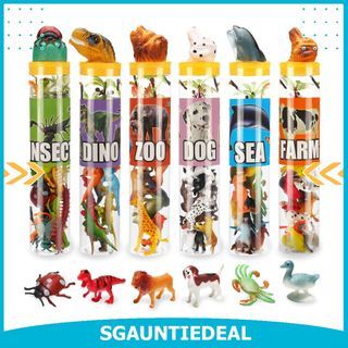 Yeonha Toys 82 Piece Animal Toy, Assorted Mini Dinosaur, Insect, Ocean, Farm, Zoo, Dog Figure, Realistic Vinyl Plastic Zoo Play Set, Small Toys for Sensory Bin, Cupcake Topper, Party Favors