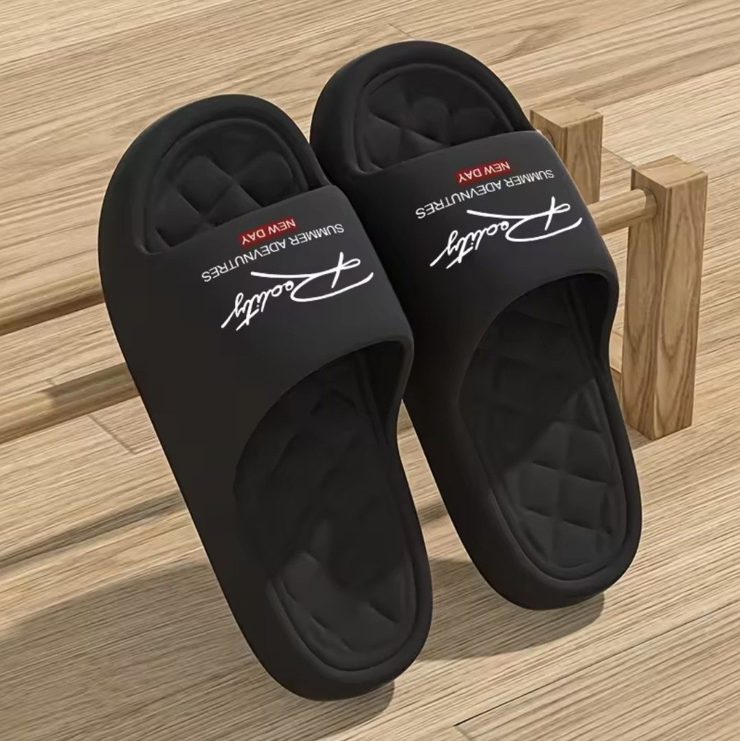 New ins-style reality print comfortable thick-soled EVA casual breathable slide sandals for men and women, suitable for home, bathroom, and outdoor use, versatile (Category: Flipflops and Slides) located in Singapore. Submitted by energic88 (Listing ID 1459942639, Image 6). Description: .